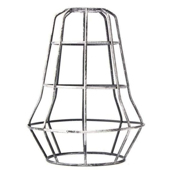 Planet Gates Silver gray B Smuxi Retro Vintage Industrial Lamp Covers Pendant Trouble Light Bulb Guard Wire Cage Ceiling Hanging Bars Cafe Lamp Shade