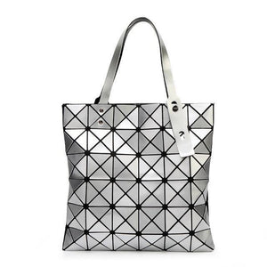 Planet Gates Silver Handbag Female Folded Ladies Geometric Plaid Bag Fashion Casual Tote Women Handbag Mochila Shoulder Bag