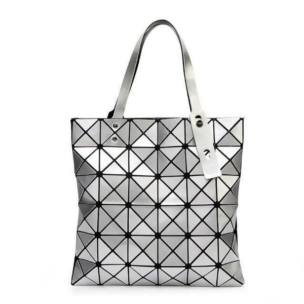 Planet Gates Silver Handbag Female Folded Ladies Geometric Plaid Bag Fashion Casual Tote Women Handbag Mochila Shoulder Bag