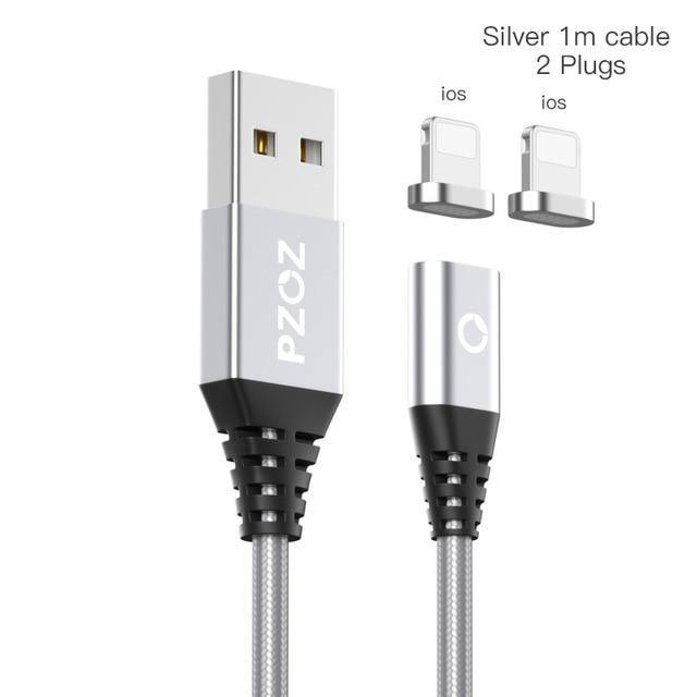 Planet Gates Black 3 plugs PZOZ Magnetic Cable Type C Micro USB C Adapter For iphone 8 Samsung Microusb Type-C Charger Phone usb Magnet Cable Fast Charging