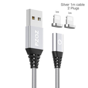 Planet Gates Silver IOS IOS PZOZ Magnetic Cable Type C Micro USB C Adapter For iphone 8 Samsung Microusb Type-C Charger Phone usb Magnet Cable Fast Charging