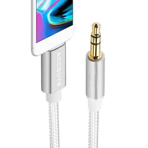 Planet Gates silver IOS to 3.5mm Male Jack AUX Audio Music Stereo Adapter Cable Home Car Audio Extension Cord 1M For iPhone 7 8 Plus X XS XR