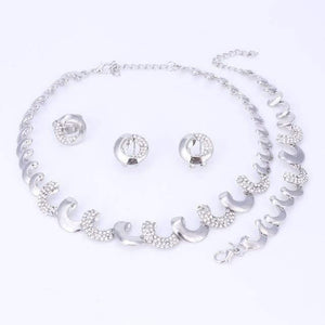 Planet Gates silver Jewelry Sets For Women Party Nigerian Bridal Crystal Classic Necklace Accessories