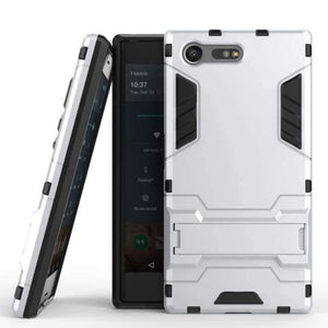 Planet Gates Silver Kickstand Case For Sony Xperia X Compact  Luxury Phone Cases PC+TPU Phone Sleek Stand Cover For Sony X Compact