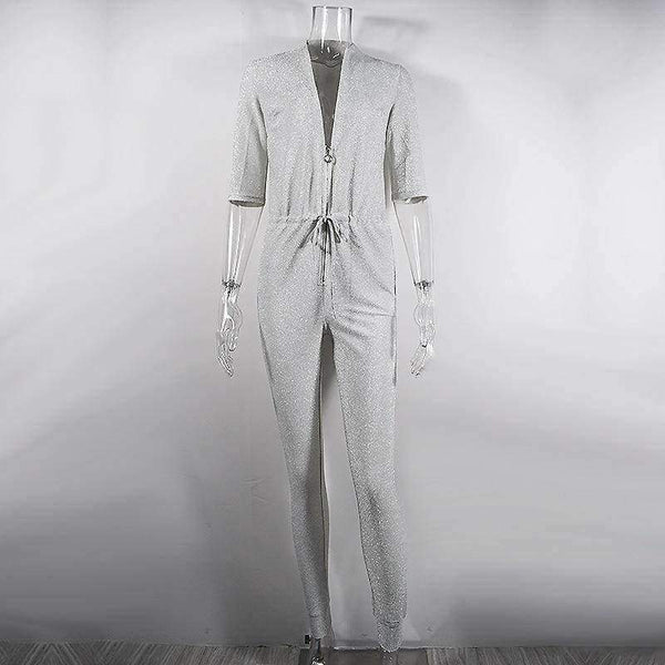 Planet Gates Silver / L Sexy Jumpsuit Silver Sequin Jumpsuits For Women 2018 Long Pants Body Mujer Rompers Womens Jumpsuit Overalls Playsuit New