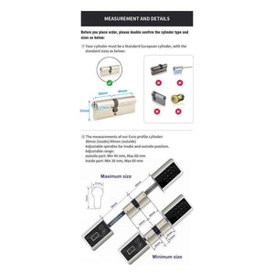 Planet Gates Silver L6PCB Smart Locks Home Security Digital Keypad Hardware Lock Keyless EURO Lock Core Cylinder Bluetooth Electronic Door lock