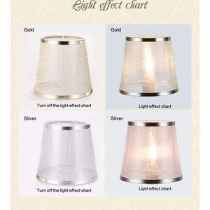 Planet Gates Silver LAINGDERFUL Art Deco Lampshades Cloth Art Lampshell Light Shade Lamp Cover Gauze Lampshade for E14 Pendant Light Inwall Lamp