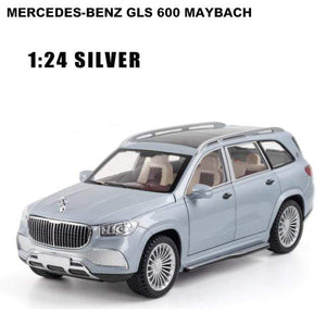 Planet Gates Silver Luxury 1:24 Alloy Model Car Mercedes-Benz Gls 600 Maybach Miniature Diecast Metal Vehicle Collection Display Gift for Children