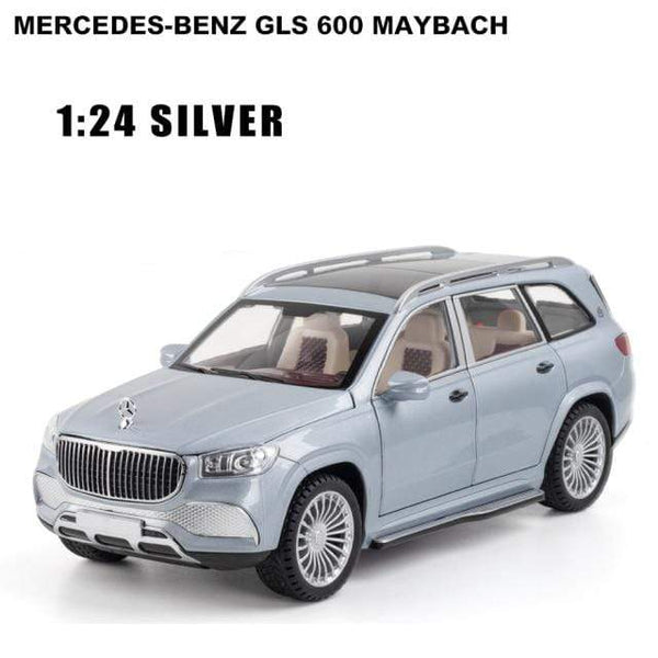 Planet Gates Silver Luxury 1:24 Alloy Model Car Mercedes-Benz Gls 600 Maybach Miniature Diecast Metal Vehicle Collection Display Gift for Children