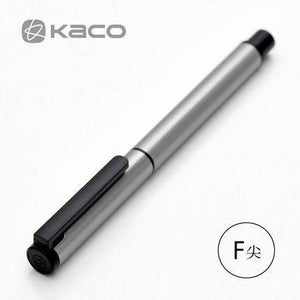 Planet Gates silver Luxury Black Fountain Pen Set 0.5mm F Nib Steel Ink Pens for Simple Business Gift Free Shipping