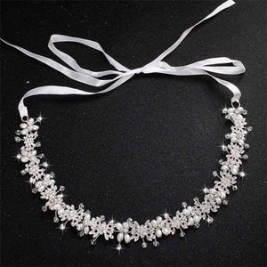 Planet Gates Silver Luxury Clear Crystal Bridal Hair Vine Pearls Wedding Hair Jewelry Accessories Headpiece Women Crowns Pageant HS-J4506