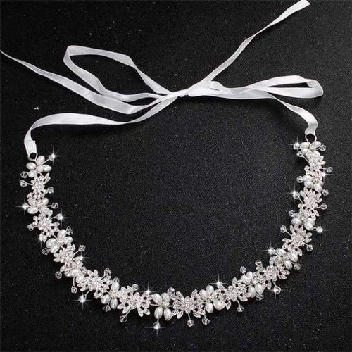 Planet Gates Silver Luxury Clear Crystal Bridal Hair Vine Pearls Wedding Hair Jewelry Accessories Headpiece Women Crowns Pageant HS-J4506