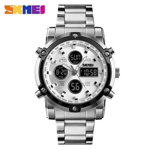 Planet Gates silver men watch Watch Men Quartz Sport Watch Luxury Business Stainless Steel Strap Men Watches Waterproof Clock reloj hombre