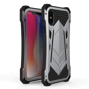 Planet Gates silver / Metal Aluminum Original Brand Phone Case Metal Aluminum Silicone Luxury Steel Case Full Protection Phone Case Cover For iphone X JS0154