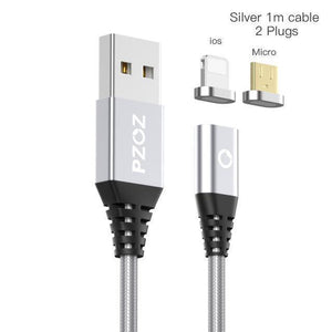 Planet Gates Silver Micro IOS PZOZ Magnetic Cable Type C Micro USB C Adapter For iphone 8 Samsung Microusb Type-C Charger Phone usb Magnet Cable Fast Charging