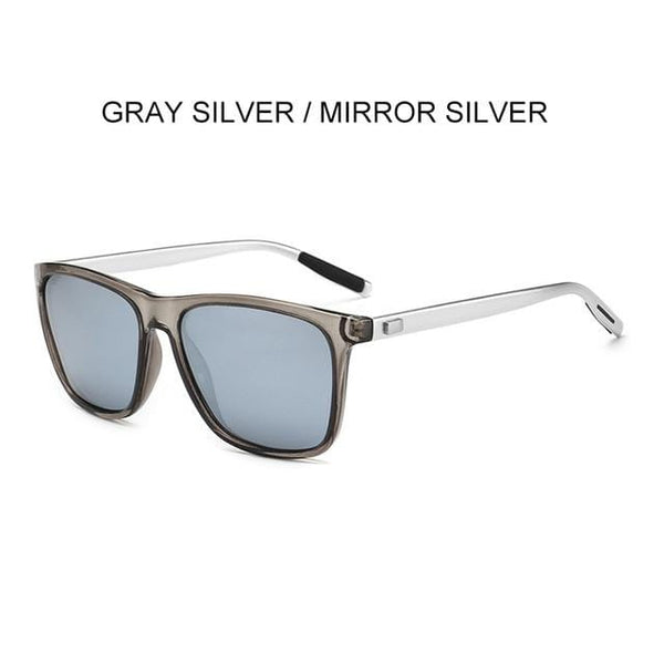 Planet Gates silver-mirror silver Polarized Sunglasses Men 2021 UV400 Driver's Mirror Square Sunglasses Retro Vintage Anti-Glare Sun Glasses For Men