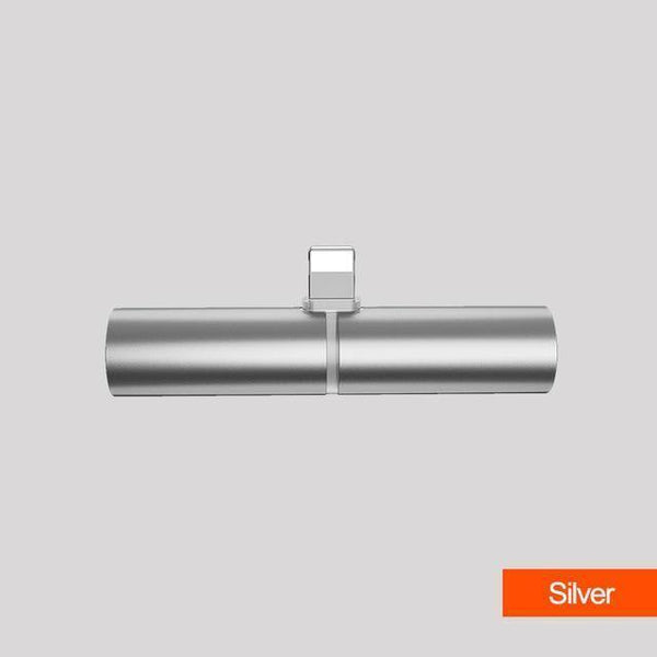 Planet Gates Silver Mobile Phone Adapter Cable Audio Charging Adapter For 7 8 plus iphone X Xs Max Xr USB IOS 2 in 1 earphone plug alloy Connector