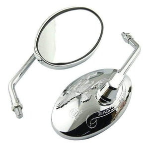 Planet Gates Silver Motorcycle rearview mirror 10mm side mirror for Kawasaki EL250 EN400 EN450 EN500 VN250 VN400 Vulcan Classic VN750 VN800