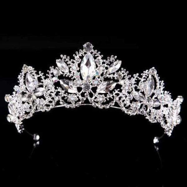 Planet Gates Silver New Fashion Baroque Luxury Crystal AB Bridal Crown Tiaras Light Gold Diadem Tiaras for Women Bride Wedding Hair Accessories