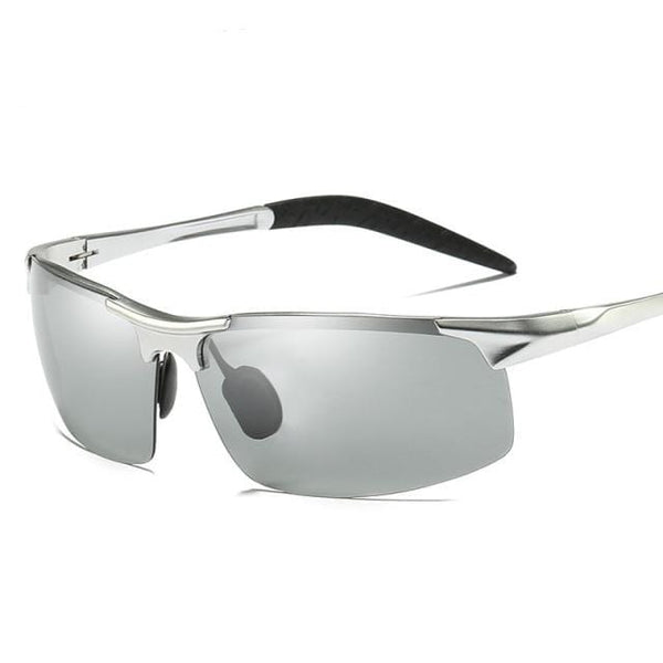 Planet Gates Silver / Package A Men Photochromic Polarized Sunglasses Aluminum Frame UV400 Sun Glasses Male Eyewear Driving Goggles