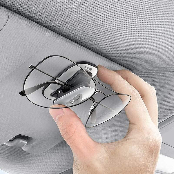 Baseus Car Glasses Case Auto Sun Visor Glasses Holder Sunglasses Clip Card Ticket Holder Pen Case Clip Box Universal Accessories