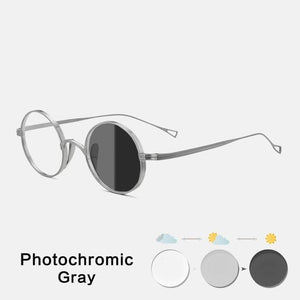 Planet Gates Silver Photochromic Vintage Pure Titanium Glasses Frame Men Round Optical Myopia Prescription Eyeglasses Frame Women Luxury Brand Small Eyewear