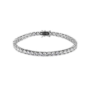 Planet Gates Silver Plated / 8inch Zircon fashion 1 Row 5mm width Link chain CZ Bracelets Hiphop jewelry gift for unisex