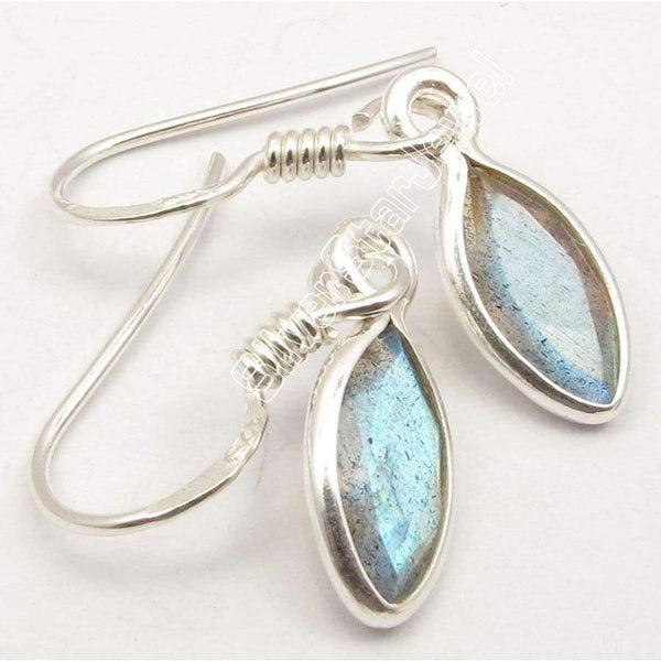 Planet Gates Silver Pretty LABRADORITE GEM STONE Wonderful Earrings 3.0CM India