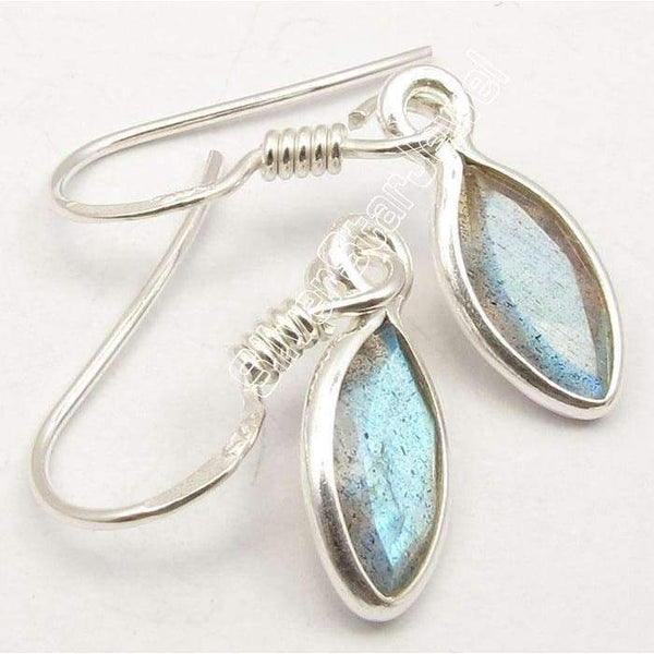 Planet Gates Silver Pretty LABRADORITE GEM STONE Wonderful Earrings 3.0CM India