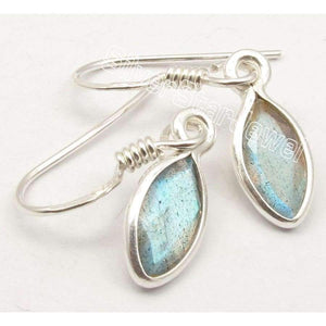 Planet Gates Silver Pretty LABRADORITE GEM STONE Wonderful Earrings 3.0CM India