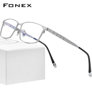 Planet Gates Silver Pure Titanium Glasses Frame Men 2021 New Male Classic Optical Prescription Eyeglasses Frame Full Rim Square Eyewear F85642