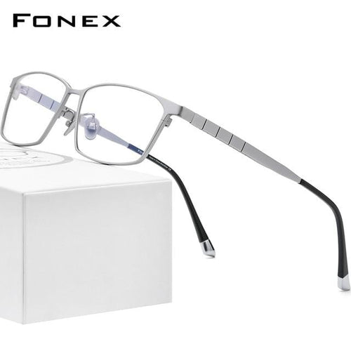 Planet Gates Silver Pure Titanium Glasses Frame Men 2021 New Male Classic Optical Prescription Eyeglasses Frame Full Rim Square Eyewear F85642