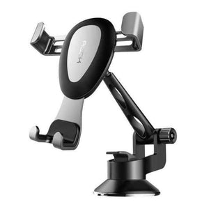 Planet Gates Silver Quality Gravity Metal Car Phone Holder, Linkage Aluminum Alloy Adjustable Mobile Phone holder For Car Stand Bracket