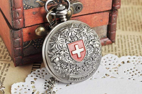 Planet Gates silver Red cross Hollow Hand Wind Mechanical Pocket Watch Classic Men's and Women Bronze Tone for Birthday Gift