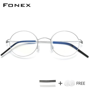 Planet Gates Silver Screwless Eyewear Prescription Eyeglasses Frame Women Round Myopia Optical Denmark Korean Glasses Frame Men Titanium 98607