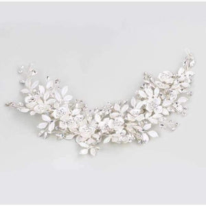 Planet Gates Silver Silver Floral Bridal Headpiece Tiara Wedding Hair Accessories Hair Vine Handmade Headband Hair Jewelry For Bride