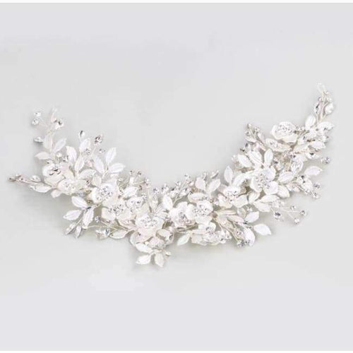 Planet Gates Silver Silver Floral Bridal Headpiece Tiara Wedding Hair Accessories Hair Vine Handmade Headband Hair Jewelry For Bride