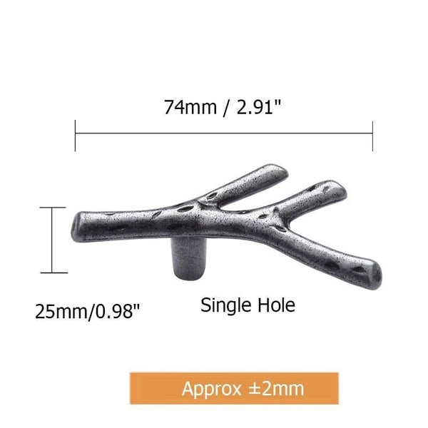 Fashion Tree Branch Furniture Handle 96mm 128mm Black Silver Bronze Kitchen Cabinet Handles Drawer Knobs Door Pulls Hardware