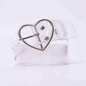 Planet Gates Silver SUMEIKE Belt Female 2018 Transparent Belt Heart Buckle Ladies Belts For Women Jeans Belt Adjustable Waistband Female