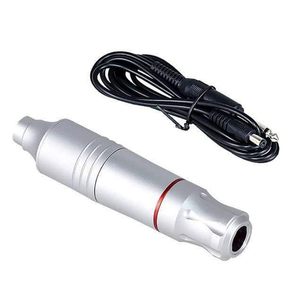 Planet Gates Silver Tattoo Pen Professional Tattoo Machine Kit Tattoo Power Supply Rotary Pen With Cartridges Needle Tattoo Pen For Tattoo Beginners Artist