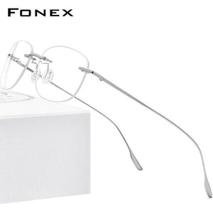 Planet Gates Silver Titanium Alloy Glasses Frame Men 2020 New Women Rimless Prescription Square Eyeglasses Myopia Optical Korean Eyewear 8107