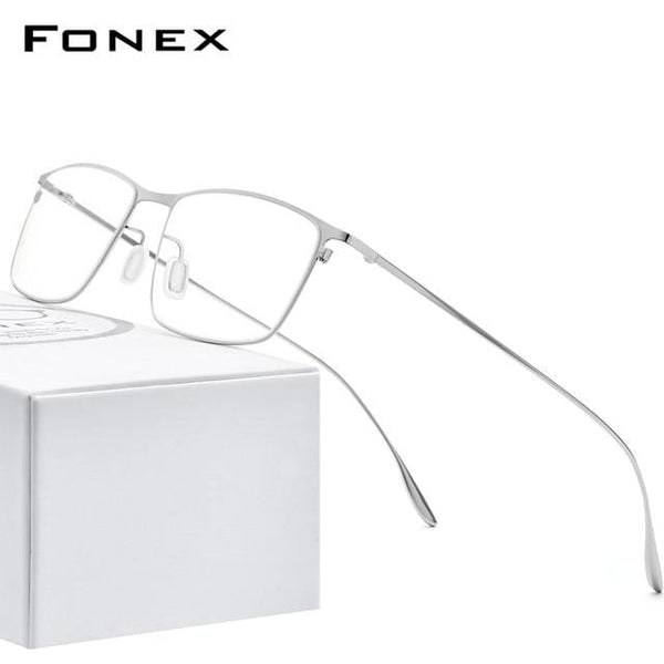 Planet Gates Silver Titanium Alloy Glasses Frame Men Square Myopia Prescription Eyeglasses Frames 2020 New Full Optical Korean Eyewear 8105