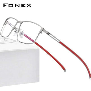 Planet Gates Silver Titanium Alloy Glasses Frame Men  Square Prescription Eyeglasses Myopia Optical Frames Korean Screwless Eyewear F1010