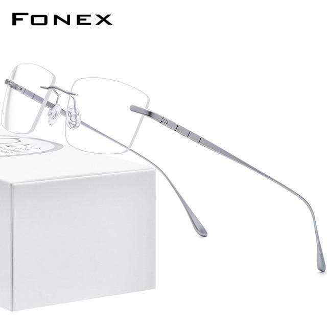 Planet Gates Titanium Glasses Frame Men Rimless Prescription Square Eyeglasses 2021 Women Frameless Myopia Optical Eyewear 8555