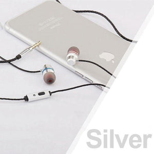 Planet Gates Silver TOMKAS In-Ear Earphones Special Edition Headset Clear Bass Earphones With Microphone 5 Colors Metal Heavy Bass Headphones