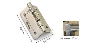 Silver Tone Stainless Steel 60 x 54 x 8mm Self Opening Spring Loaded Door Hinge