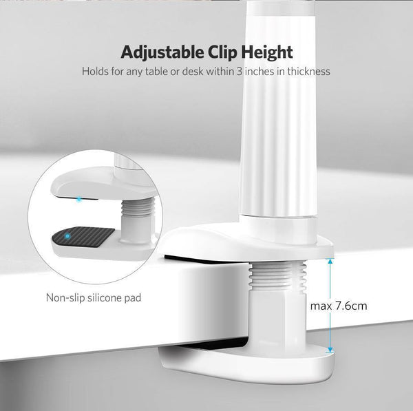 Planet Gates Silver Ugreen Phone Holder Stand for iPhone 8X 360 Rotation Long Arm Mobile Phone Holder for iPad Tablets 3.7-10.6 inches Lazy Holders