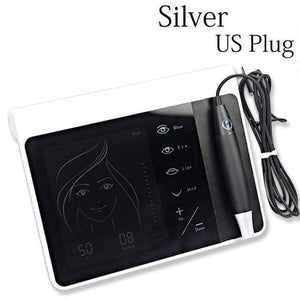 Planet Gates Silver  US  plug Rotary Tattoo Machine Pen Kit Semi-Permanent Makeup Machine Eyebrow Charme Princess Machine  with Cartridges 1/3/5/7R