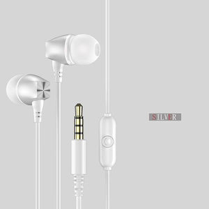 Planet Gates Silver USAMS in-ear earphone 3D Stereo 3.5mm High Quality Ear phones Earbuds Bass Earphones Wired 1.2m in ear Headset With Microphone