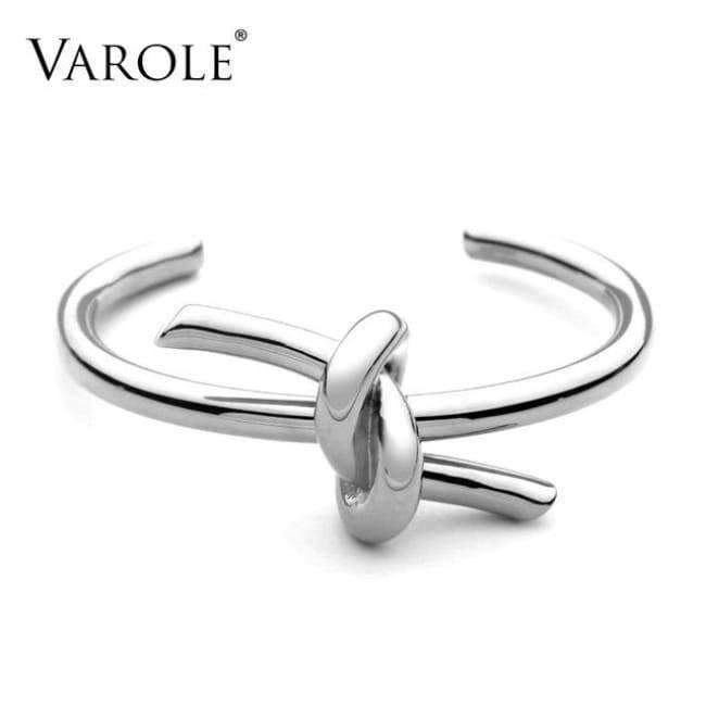 Planet Gates VAROLE New Knotted Rope Summer Cuff Bangle Gold Color Stainless Steel Bracelets & Bangles for Women Manchette Pulseras Masculina